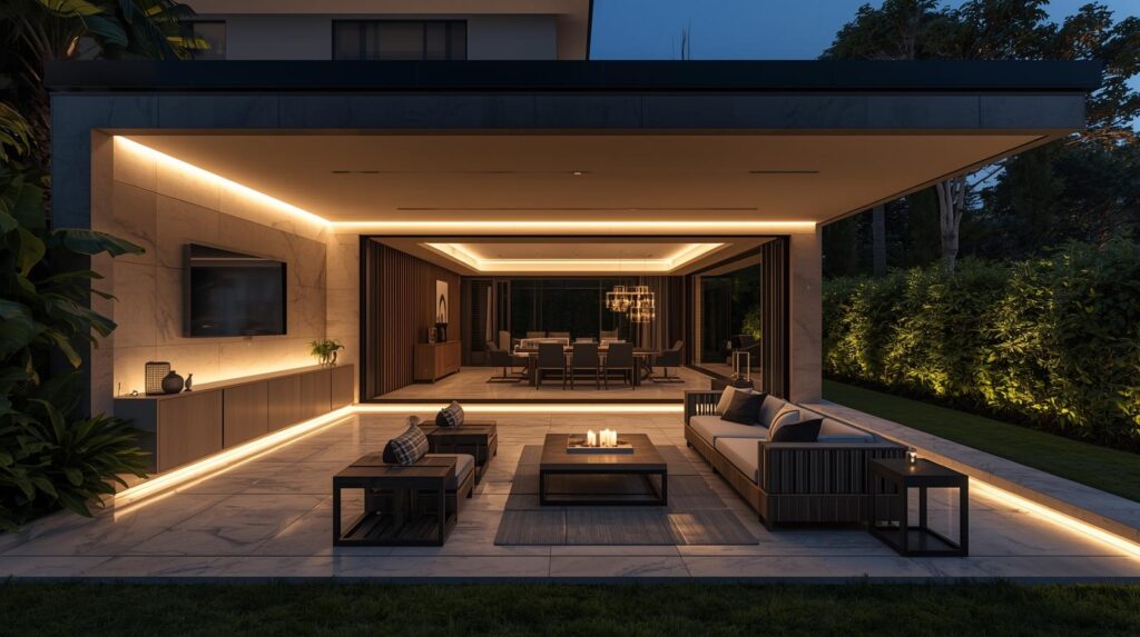custom outdoor audio led lighting entertainment system
